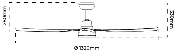 Atom Vanuatu 52" 4 Blade 40W DC Ceiling Fan